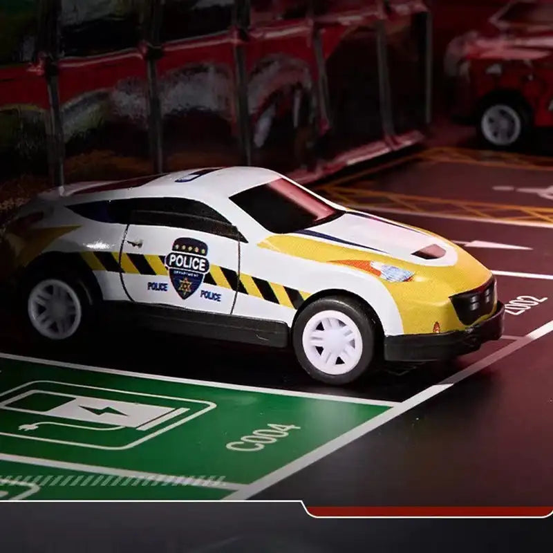 48 Mini-trekauto's met ingebouwde garageset Metalen voertuigen Feestartikelen Traagheidsraceauto Speelgoed met container Opbergdoos Speelgoed